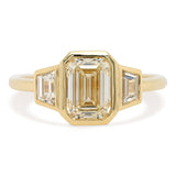 Custom Three Stone Emerald Cut Diamond Ring