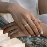Double Diamond & Baguette Wedding Band