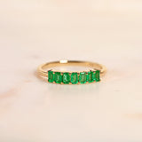 Emerald-Cut Emerald Demi Band