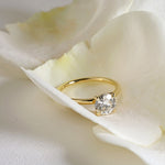 14k yellow gold hidden halo diamond engagement ring