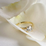 14k yellow gold hidden halo diamond engagement ring