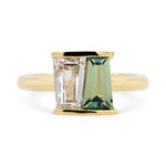 Gemma Teal Baguette Sapphire & Lab Grown Diamond Engagement Ring