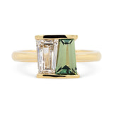 Gemma Teal Baguette Sapphire & Lab Grown Diamond Engagement Ring