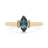 0.78ct Zara Marquise Teal Montana Sapphire & Diamond Engagement Ring