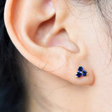 Blue Sapphire Florette Studs