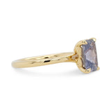 2.70ct Flora Lavender Emerald Cut Sapphire Engagement Ring with Leaf Accents