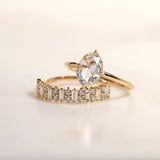 Double Diamond & Baguette Wedding Band