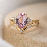 2.12ct Bella Pink Oval Sapphire & Diamond Engagement Ring