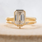 2.08ct Bezel Emerald Cut Lab Grown Diamond Engagement Ring