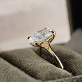 2.27ct Flora Oval Lab Grown Diamond Engagement Ring with Leaf Accents