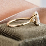2.27ct Flora Oval Lab Grown Diamond Engagement Ring with Leaf Accents