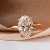 2.27ct Flora Oval Lab Grown Diamond Engagement Ring with Leaf Accents
