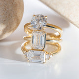 2.08ct Bezel Emerald Cut Lab Grown Diamond Engagement Ring