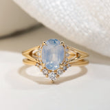 1.76ct Stella Opalescent Oval Sapphire & Diamond Engagement Ring