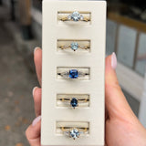 2.18ct Clara Asscher-Cut Blue Sapphire & Diamond Engagement Ring