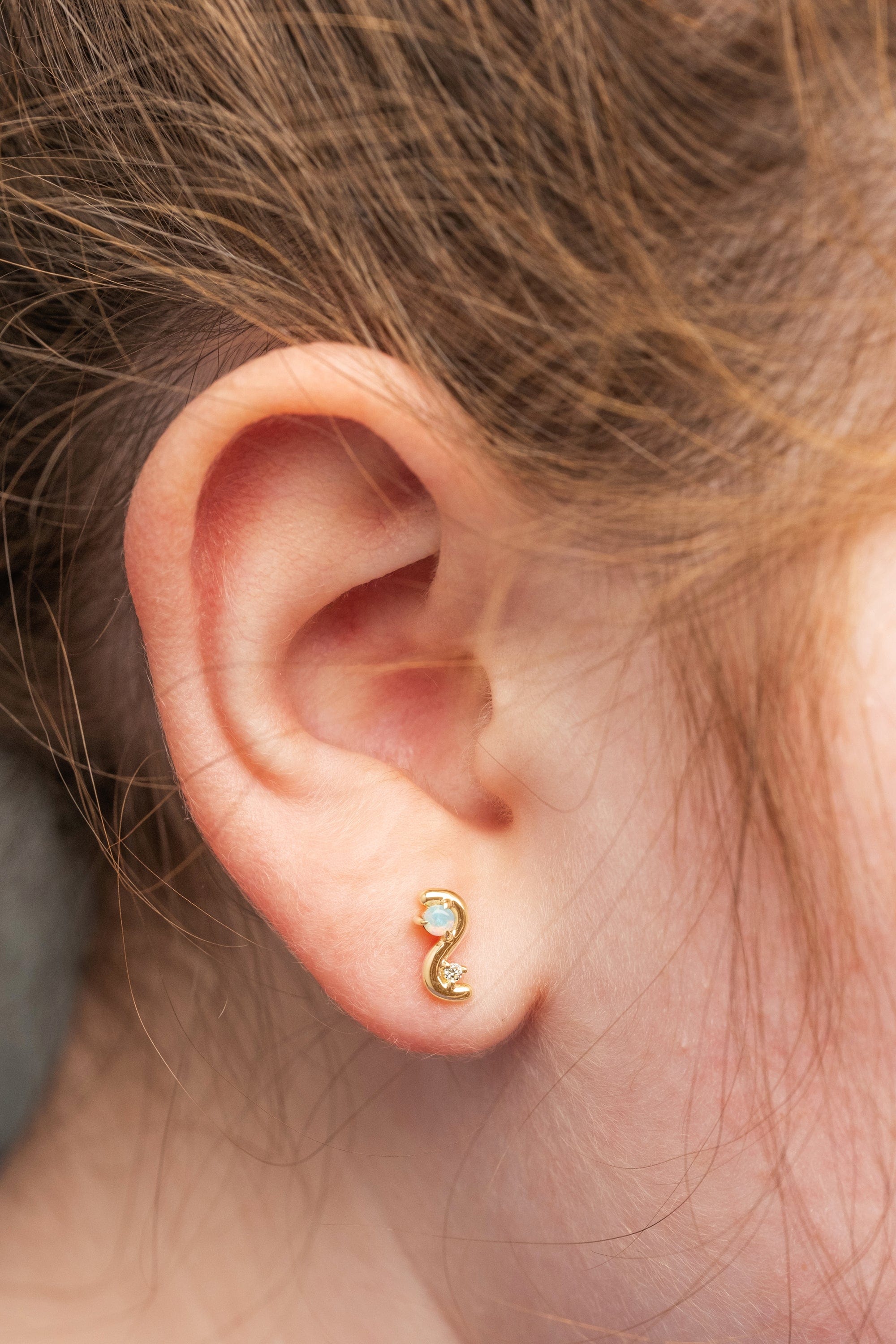 Opal Squiggle Studs