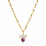 Amethyst & Diamond Baguette Necklace
