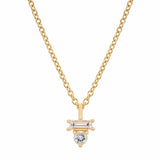 Aquamarine & Diamond Baguette Necklace