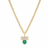 Emerald & Diamond Baguette Necklace