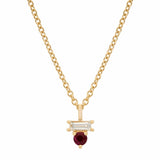 Ruby & Diamond Baguette Necklace