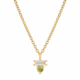 Peridot & Diamond Baguette Necklace
