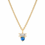 Opal & Diamond Baguette Necklace