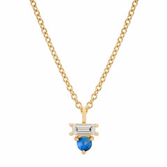 Opal & Diamond Baguette Necklace