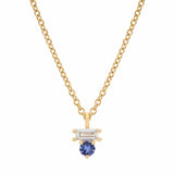 Tanzanite & Diamond Baguette Necklace