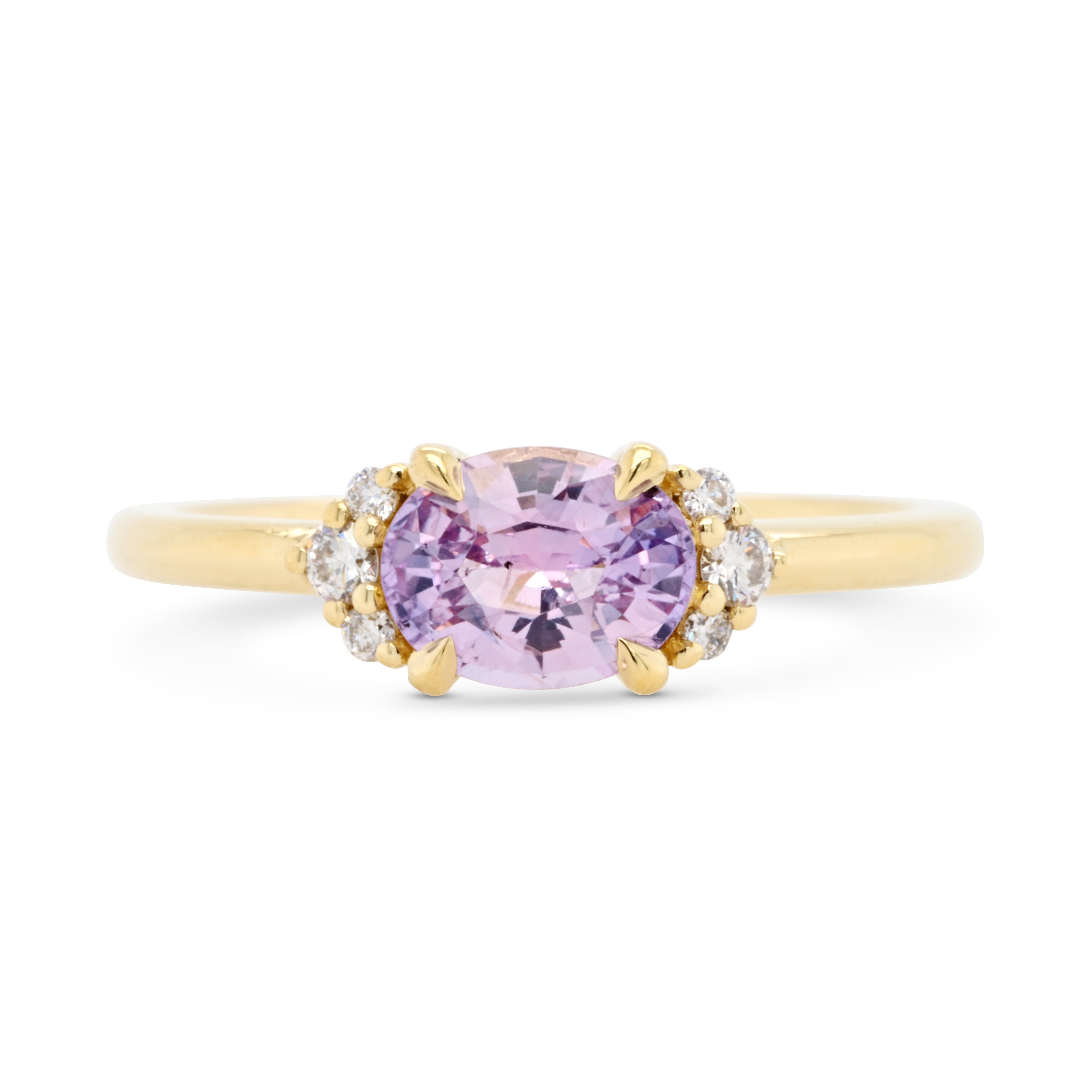  Purple sapphire and diamond engagement ring