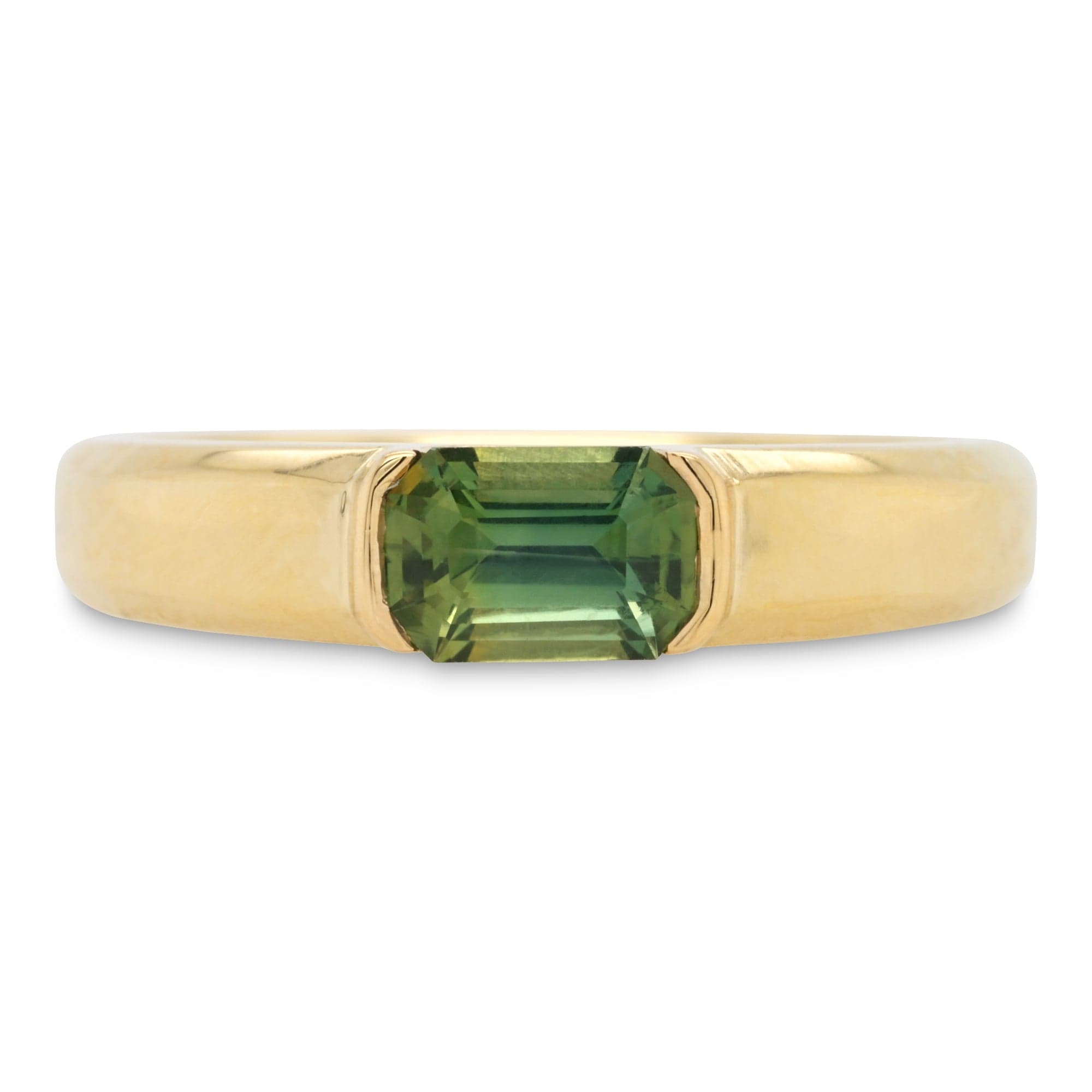 1.10ct Rey East West Green Sapphire Ring