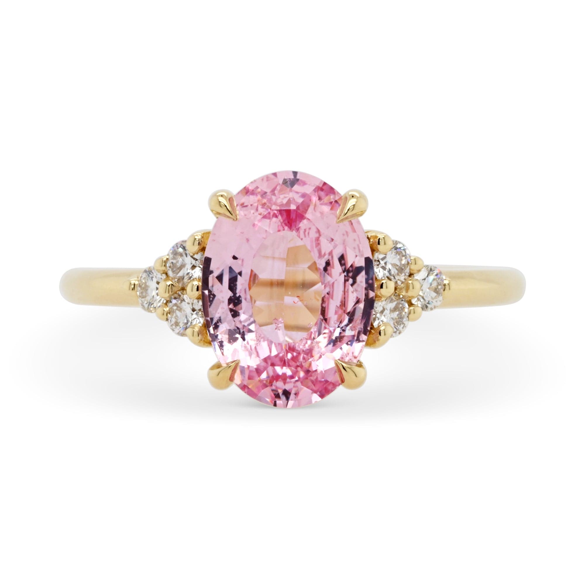 2.12ct Bella Pink Oval Sapphire & Diamond Engagement Ring