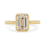 2.08ct Bezel Emerald Cut Lab Grown Diamond Engagement Ring