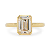 2.08ct Bezel Emerald Cut Lab Grown Diamond Engagement Ring