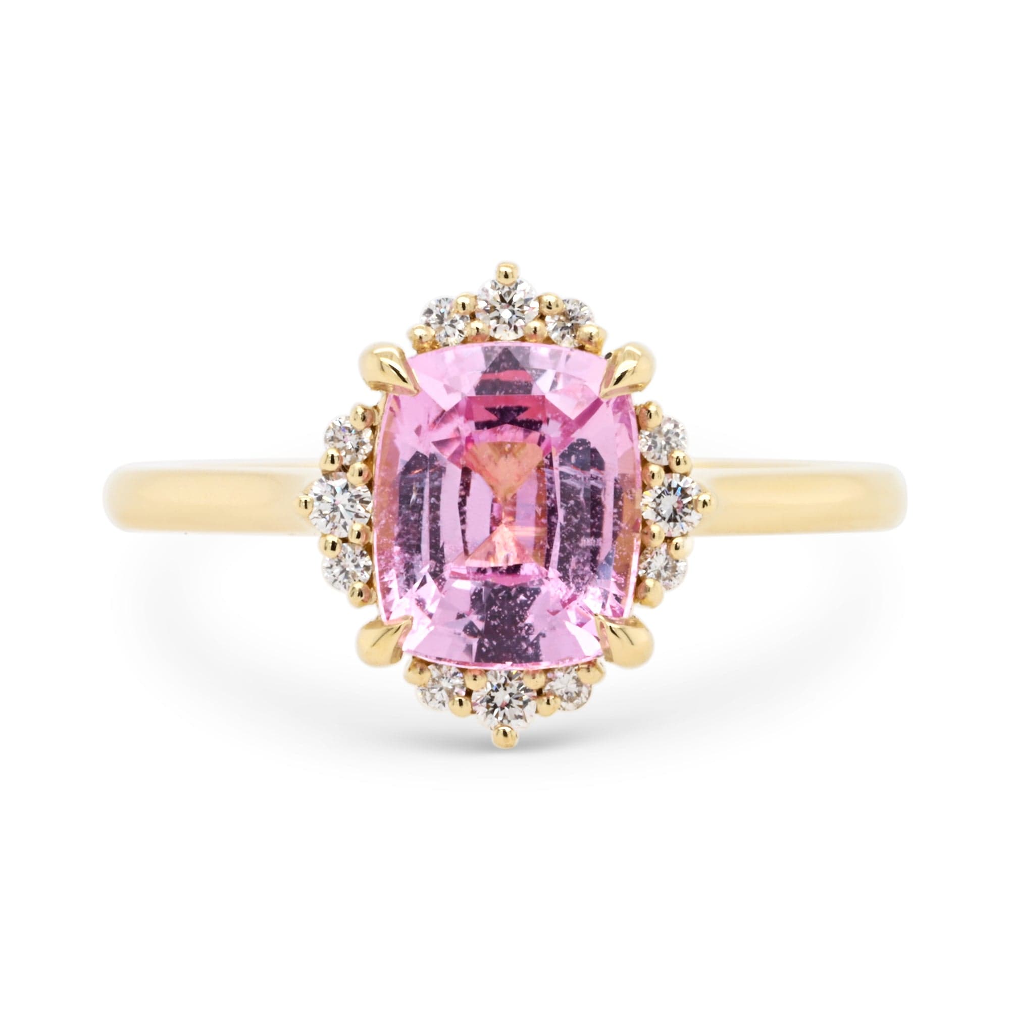 2.0ct Serena Cushion Pink Sapphire & Diamond Engagement Ring
