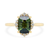 1.86ct Serena Cushion Teal Sapphire & Diamond Engagement Ring