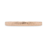 2mm rose gold wedding band with carved woodgrain texture