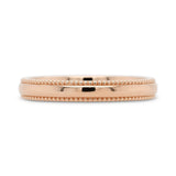 3mm rose gold wedding band with milgrain detailing