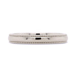 3mm white gold wedding band with milgrain detailing