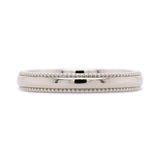 3mm white gold wedding band with milgrain detailing