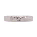 4mm white gold hammered wedding ring
