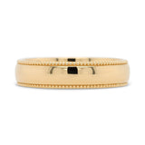 5mm yellow gold wedding band with milgrain detailing