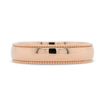 5mm rose gold wedding band with milgrain detailing