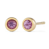 Pink Sapphire Bubble Studs (3mm)