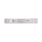 Channel set baguette diamond wedding band in white gold