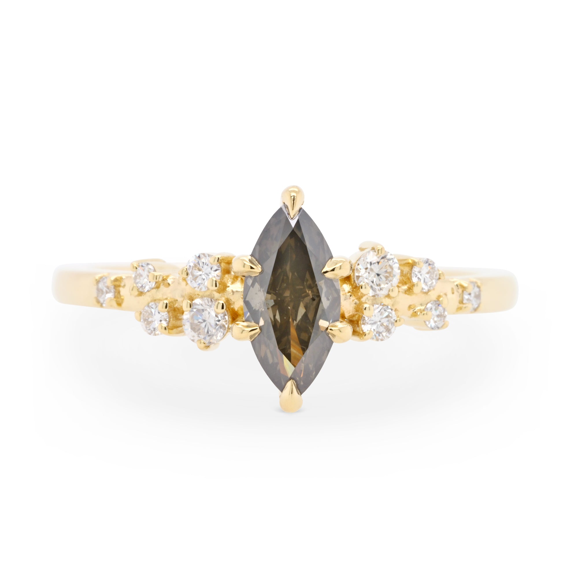 Gray Diamond Marquise engagement ring