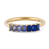 Emerald-Cut Blue Sapphire Demi Band