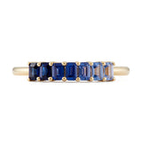 Emerald-Cut Blue Sapphire Demi Band