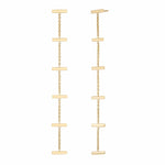 Dangle earrings with gold crossbars