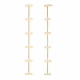 Dangle earrings with gold crossbars