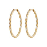 Inside Out Pavé Diamond Hoops
